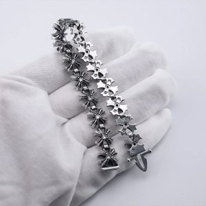 Chrome Hearts Gothic Cross Silver Bracelet