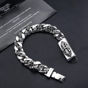 Chrome Hearts Silver Chain Link Bracelet