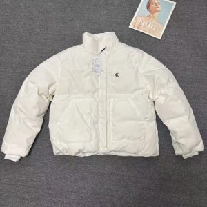 Calvin Klein White Quilted Puffer Jacket Warm Winter Coat