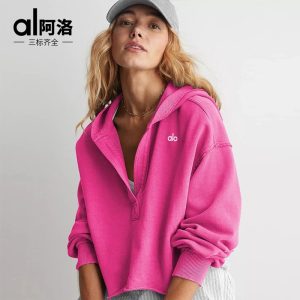 Alo Women’s Pink Oversized Pullover Hoodie