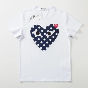 PLAY Comme des Garcons Heart Polka Dot White T-Shirt