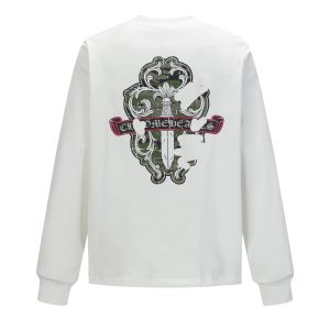 Chrome Hearts Cross Graphic White Long Sleeve T-Shirt