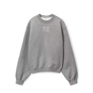 Alexander Wang Gray Logo Crewneck Long Sleeve Sweater