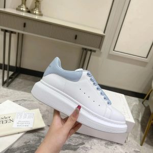 Alexander McQueen White Blue Oversized Sole Sneakers