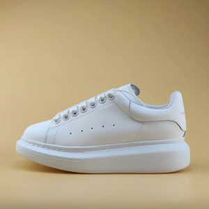 Alexander Wang White Leather Platform Low Top Sneakers