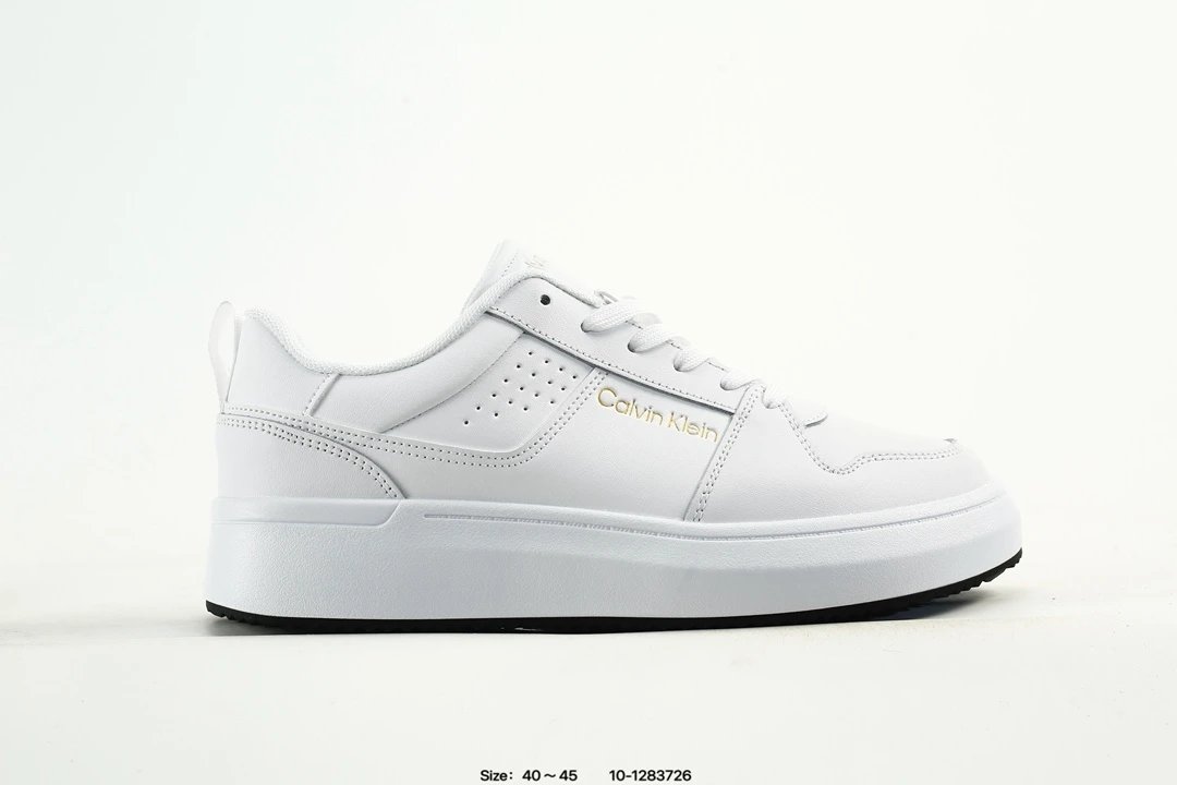 Calvin Klein White Leather Casual Sneakers Low Top Shoes - Buy at OopBuy