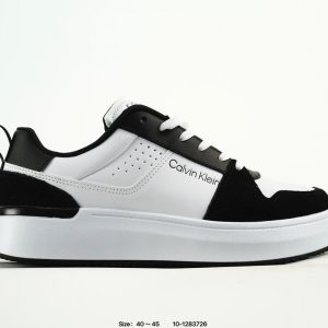 Calvin Klein Men’s White Black Casual Low Top Sneakers