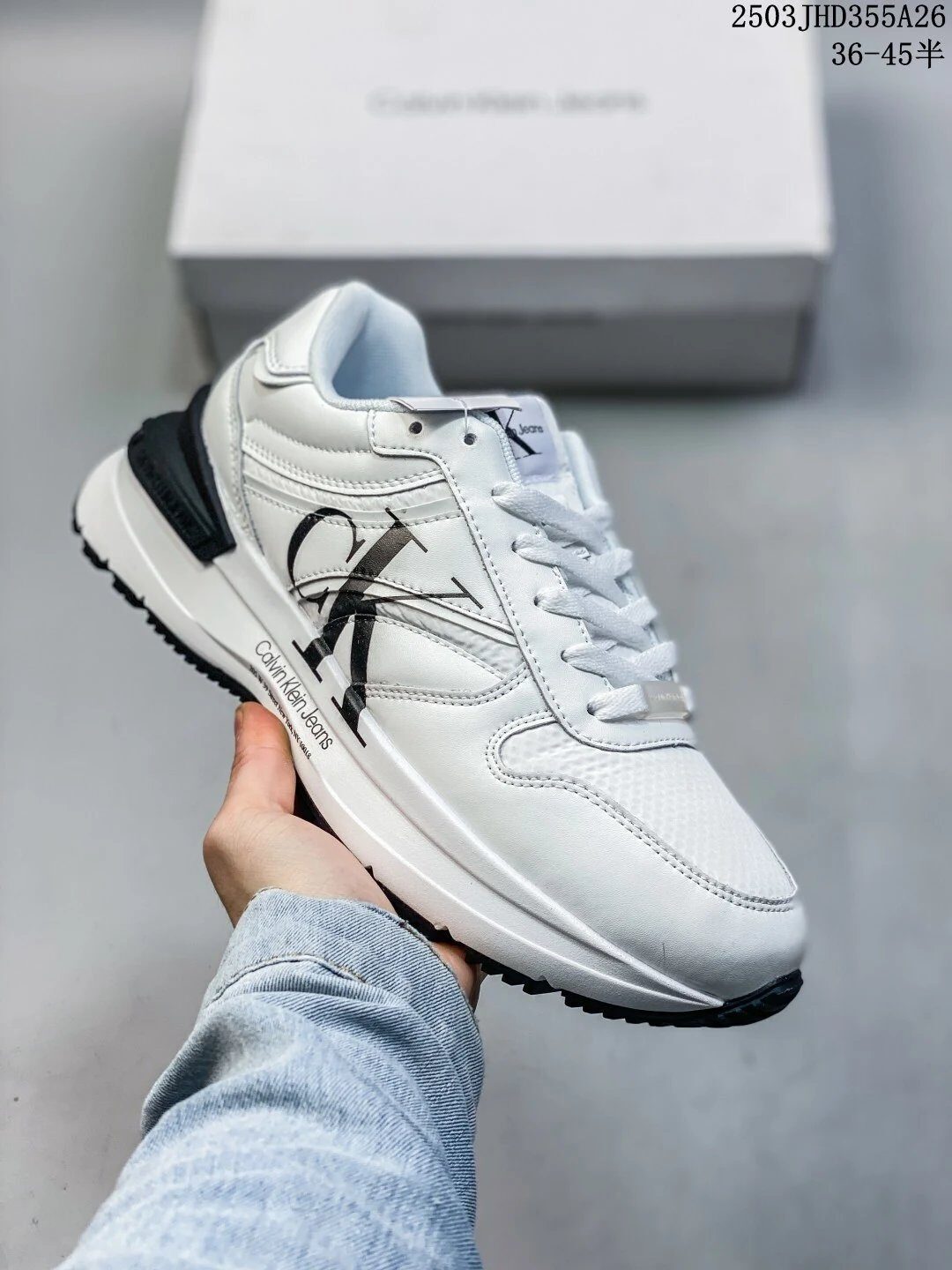 Calvin Klein White Leather Casual Sneakers - Buy at OopBuy