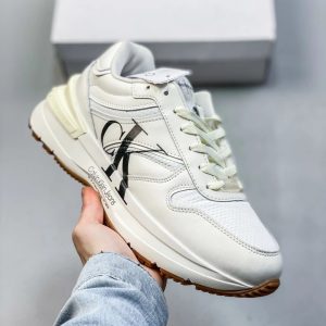 Calvin Klein White Lace-Up Casual Sneakers