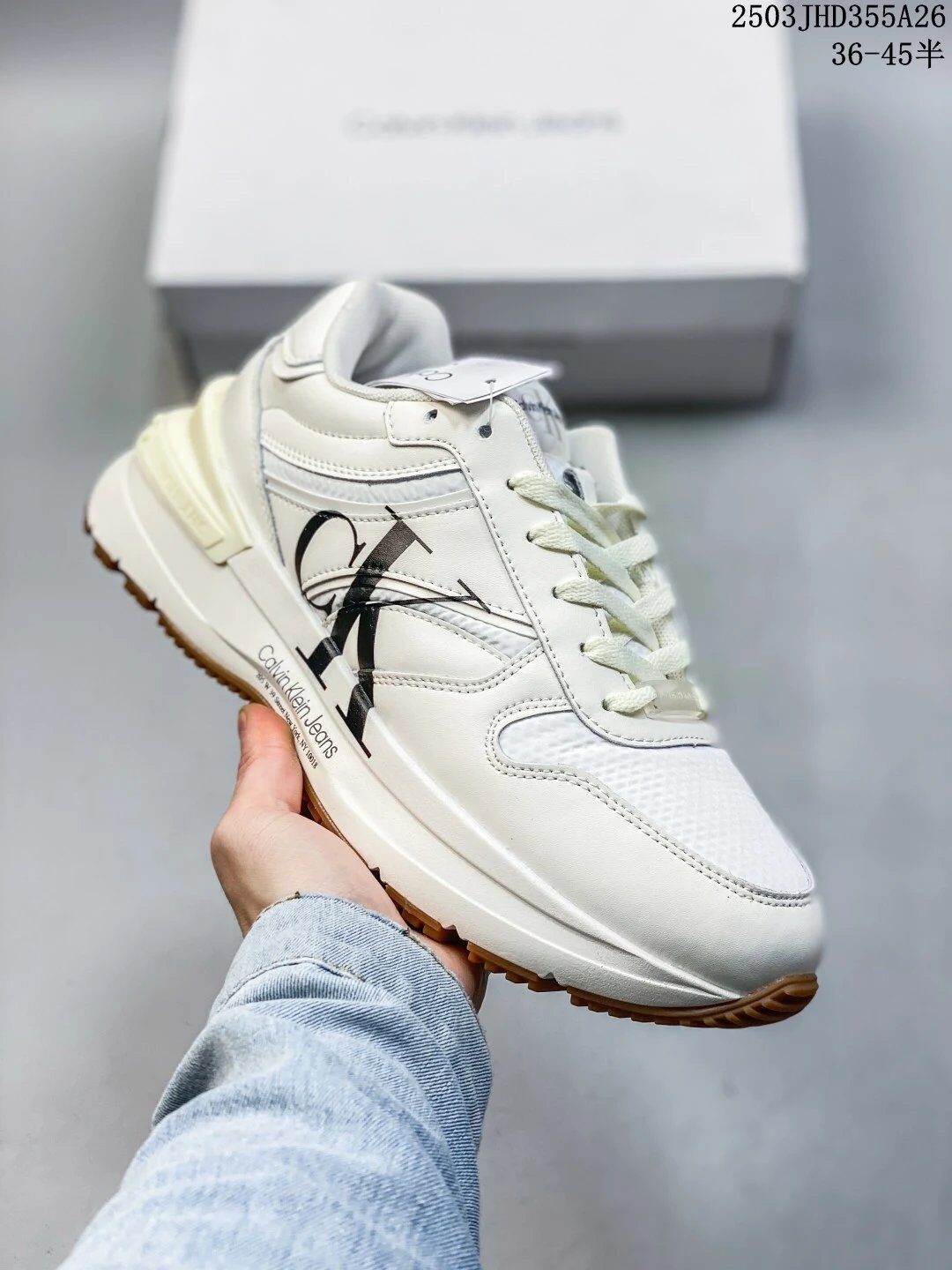 Calvin Klein White Lace-Up Casual Sneakers - Buy at OopBuy