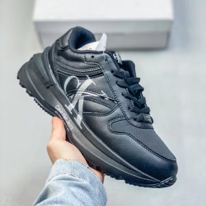 Calvin Klein Black Leather Chunky Sneakers Casual Shoes