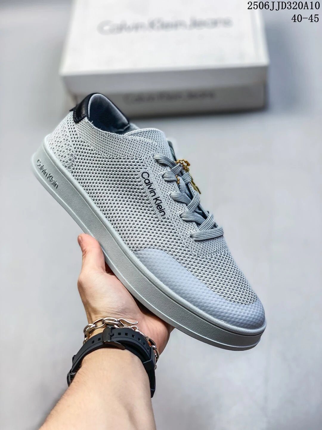 Calvin Klein Gray Knit Low Top Casual Sneakers - Buy at OopBuy
