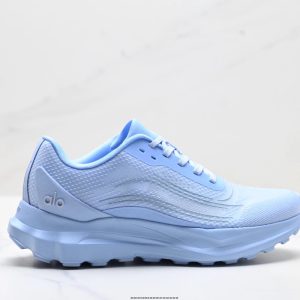 Alo Light Blue Mesh Lace-Up Athletic Running Sneakers