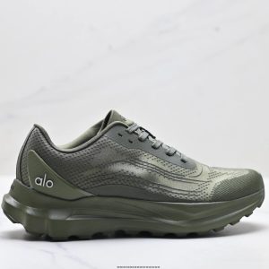 Alo Olive Gray Chunky Running Sneakers Lightweight Shoes