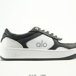 Alo Black White Panel Low Top Casual Sneakers