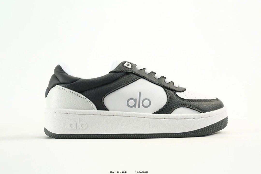 Alo Black White Panel Low Top Casual Sneakers - Buy at OopBuy