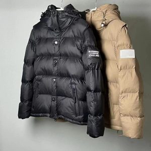 Burberry Puffer Jacket Hooded Winter Down Coat Black