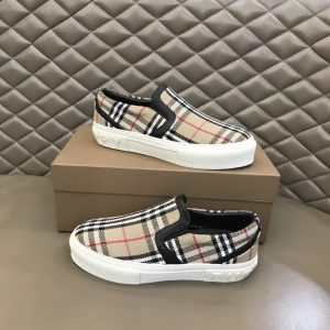 Burberry Check Slip-On Sneakers Black Trim Casual Shoes