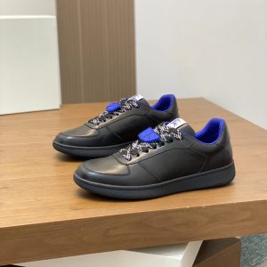 Burberry Black Leather Low Top Sneakers Blue Details