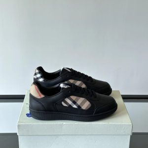 Burberry Black Check Panel Low Top Sneakers